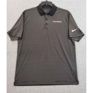 Nike Men‎ Golf Dri-Fit NFL Atlanta Falcons Striped Polo Shirt Black AQ9254-010